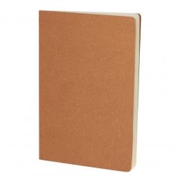 Блокнот примерно формата А5, из переработанной кожи.
