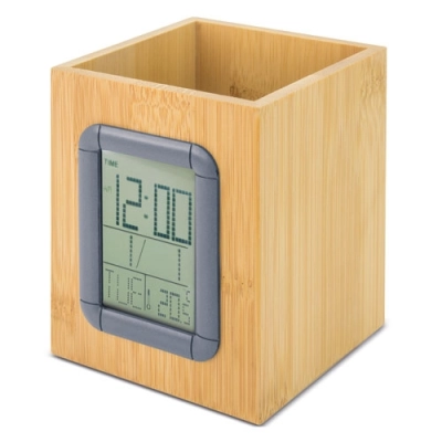 
                                            BAMBOO PEN HOLDER + WEATHER STATION 
                                            