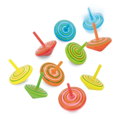 
                                                SET 10 NATURAL WOODEN SPINNING TOPS GIRO
                                                
