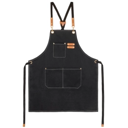 CANVAS COTTON AND RECYCLED POLYESTER APRON 
