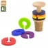 CORK AND WOOD STOPPER WITH 8 IDENTIFICATION RINGS FOR GLASSES “TRIANA”