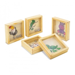 SET OF 5 WOODEN LABYRINTHS 