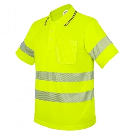 Поло-рубашка с карманом и эластичными отражающими полосками 