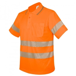 Поло-рубашка с карманом и эластичными отражающими полосками 