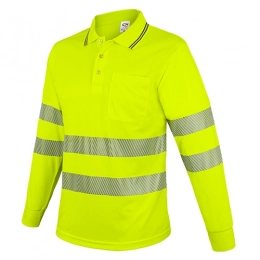 Поло с длинным рукавом с карманом и отражающими полосами 