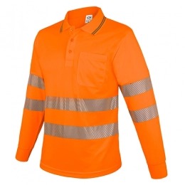 Поло с длинным рукавом с карманом и отражающими полосами 