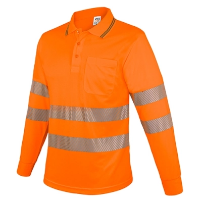 
                                                LONG-SLEEVED POLO SHIRT WITH POCKET AND REFLECTIVE BANDS “QVO”
                                                