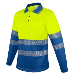Поло с длинным рукавом с карманом и отражающими полосами 