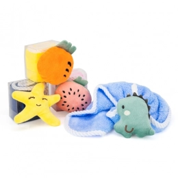 SET OF 12 TOWELS WITH MARINE DESIGN “BLUE SEA”