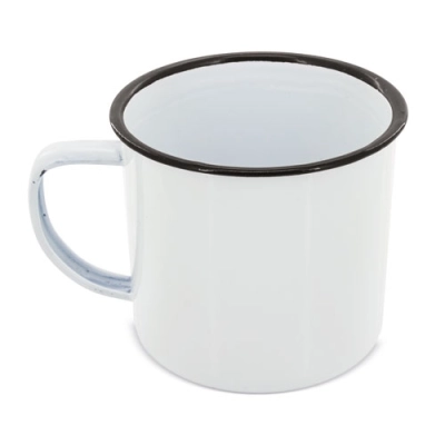 
                                            Enameled metal cup with edge
                                            