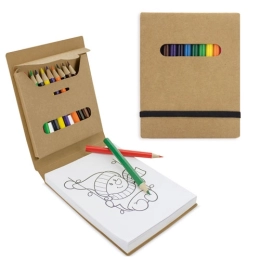 COLORING NOTEBOOK + 12 COLOURED PENCILS