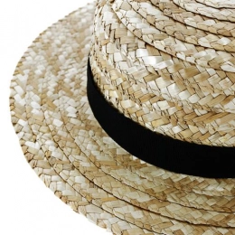 BOATER golden straw hat