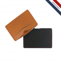 Leather card holder.