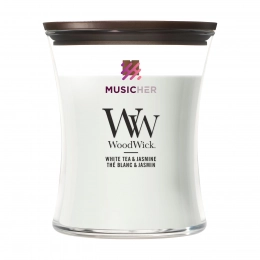 Свеча WOODWICK WHITE TEA & JASMINE среднего размера