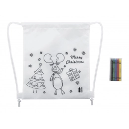 colouring Christmas drawstring bag