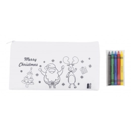 colouring Christmas pen case