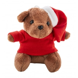 plush Christmas teddy bear keyring