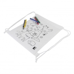 Мешок с завязками для раскрашивания из переработанного пластика RPET с животными