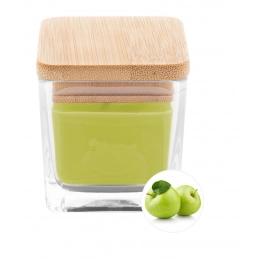 candle, green apple