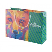 Custom made paper shopping bag, horizontal
