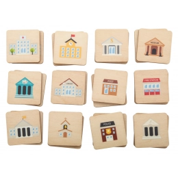 Memory game, buildings