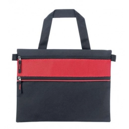 DOCUMENT-BAG BLACK/RED