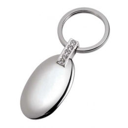 KEYCHAIN OVAL WITH CRYSTALS