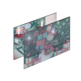 TEA-LIGHT HOLDER DOUBLE - 185 x  h=120 m