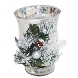 SILVER COLOUR GLASS CANDLE