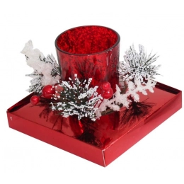 Красная стеклянная свеча