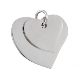 PENDANT STEEL TWO HEARTS