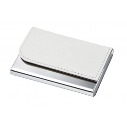 BUSINESS CARD HOLDER METAL - WHITE PU