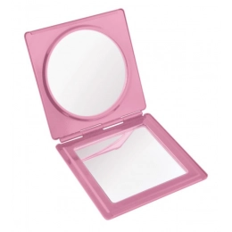 POCKET MIRROR ALUMINIUM PINK SHINY