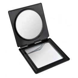 POCKET MIRROR ALUMINIUM BLACK SHINY