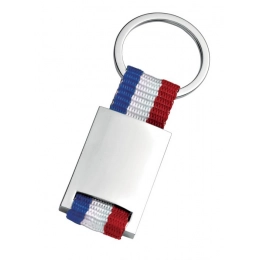 KEY CHAIN - TEXTILE RIBBON FRENCH FLAG