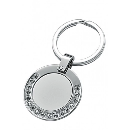 KEYCHAIN  WITH CRYSTALS ROUND