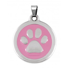 PENDANT STEEL PAW PINK - D=30 mm