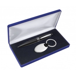 SET BALLPOINT PEN KEY CHAIN CHROMED