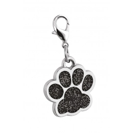 PENDANT PAW GLITTER BLACK - D=25 mm