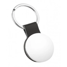 KEYCHAIN ROUND / BLACK LEATHER