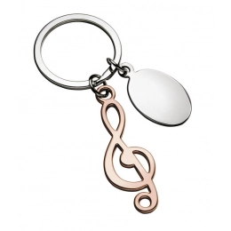 KEYCHAIN TREBLE CLEF ROSE GOLD NO BOX