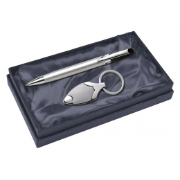 SET BALLPOINT PEN AND KEY CHAIN - MATT