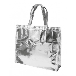 Сумка для покупок блестящая серебристая