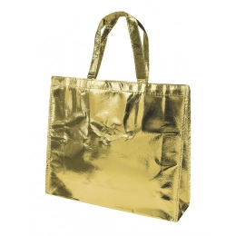 Сумка для покупок блестящая золотая