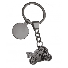 KEYCHAIN MOTORBIKE BLACK CHROMED