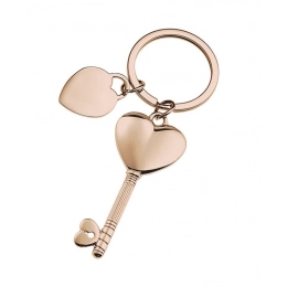 KEYCHAIN KEY HEART ROSE GOLD