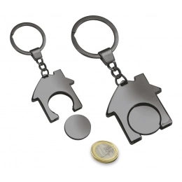 KEYCHAIN LITTLE HOUSE WITH TOKEN BURNISH