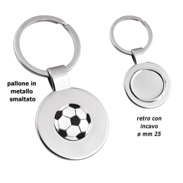 KEYCHAIN FOOTBALL HOLLOW BLACK WHITE