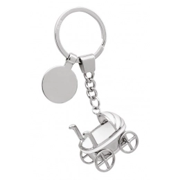 KEYCHAIN BABY CARRIAGE WITH TOKEN