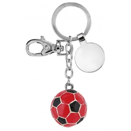 KEY CHAIN FOOTBALL BALL RED BLACK